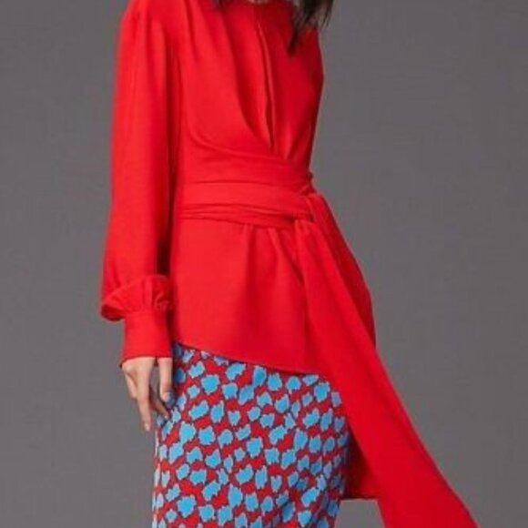 Diane von Furstenberg blouse in lightweight stretch crepe blouse nwt size 10 - Picture 4 of 4